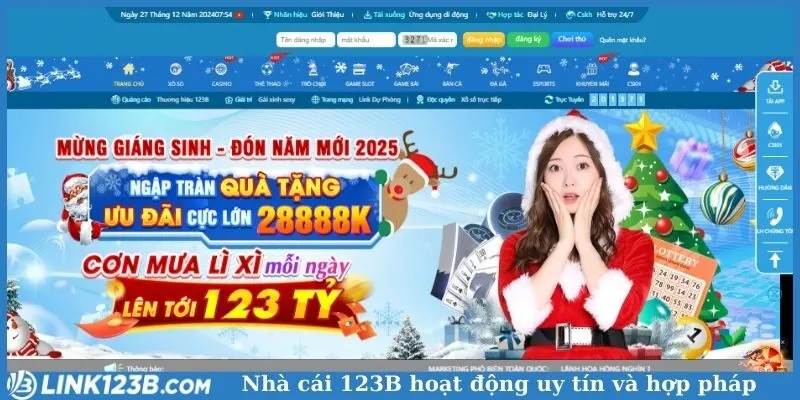 Nhà cái 123B hoạt động uy tín và hợp pháp